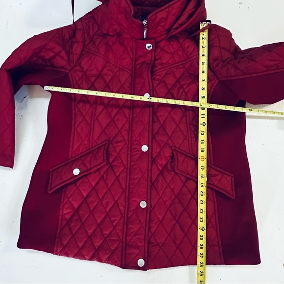 London Fog Women's Hooded Padded Jacket, XXL, Red, Full Zip, Winter Lined. - Picture 5 of 11